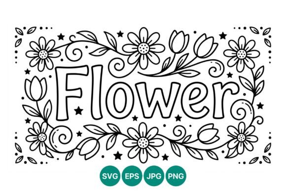 Black White Floral Frame Flower Tulip Graphics and Illustrations Review