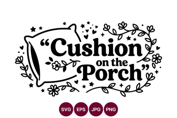 Cushion on the Porch Floral Pillow Graphics and Illustrations