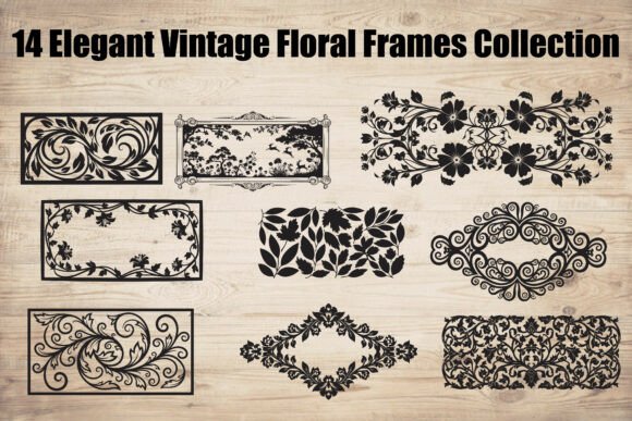 Elegant Vintage Floral Frames Collection: Graphics and Illustrations for Designers