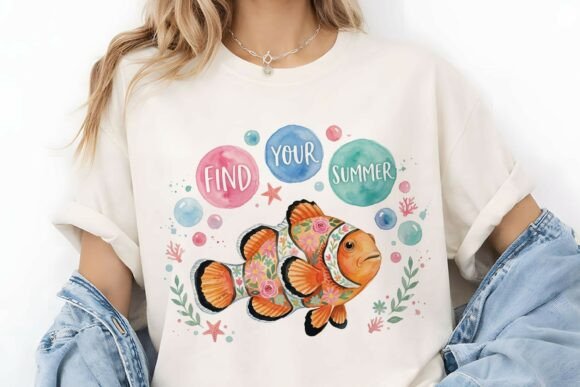 Floral Clownfish Find Your Summer PNG Graphics and Illustrations Review