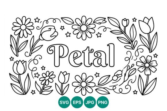 Floral Frame Petal Line Art Graphics and Illustrations Review