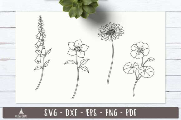 Floral Garden SVG Line Art Design: Graphics and Illustrations for Brand Storytelling