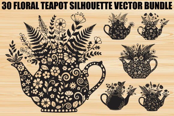 Floral Teapot SVG Bundle: Graphics and Illustrations for Digital Sellers