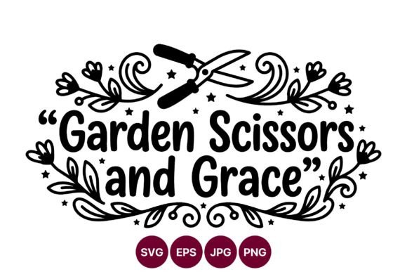 Garden Scissors and Grace Floral Vector Graphics and Illustrations