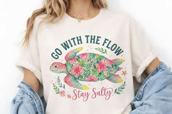 Go with the Flow Floral Turtle PNG Graphics and Illustrations Review