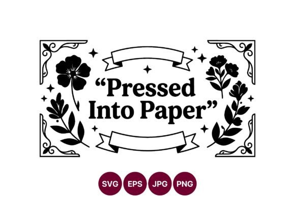 Pressed into Paper Floral Frame Vector: Graphics and Illustrations for Editorial Polish