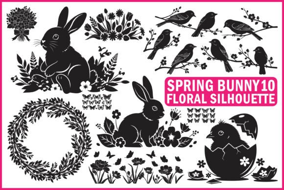 Spring Bunny Floral SVG Bundle: Graphics and Illustrations Review